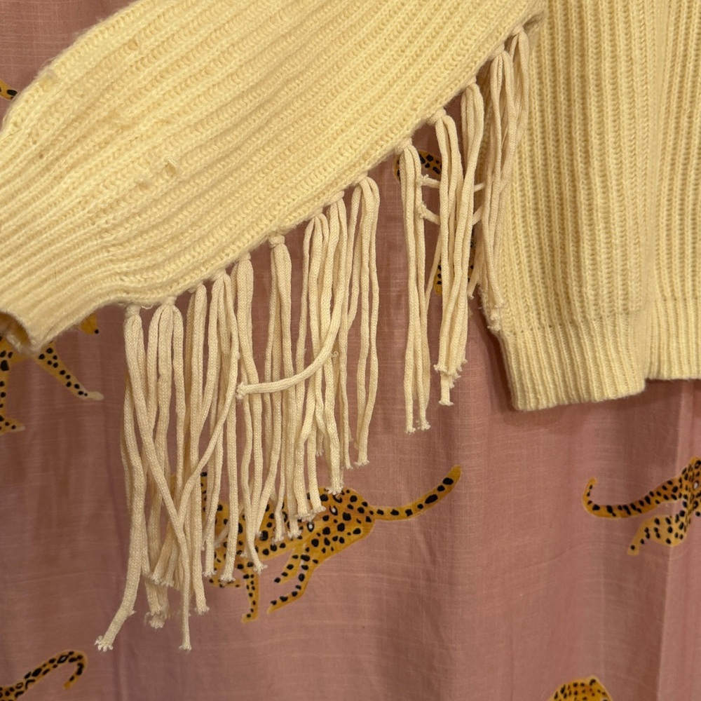 Altar’d State Cream Sweater with Fringe - Picture 7 of 10